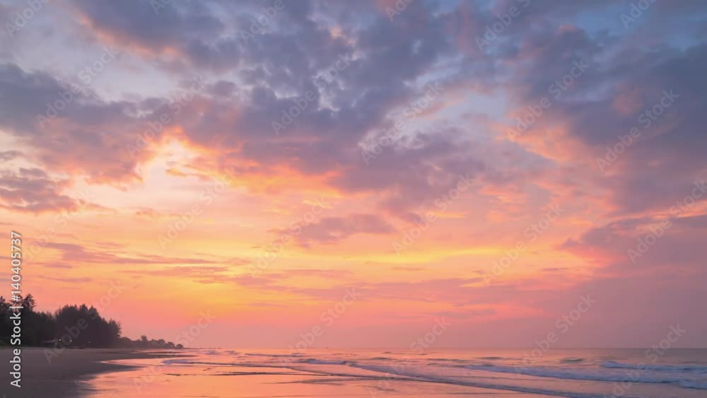Stunning sunrise over the sea at the beach in Rayong province, Thailand. Stunning sunrise over the sea at the beach in Rayong province, Thailand.