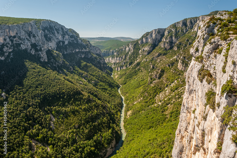 The canyon formed by river Verdon in Haute Provence (France)