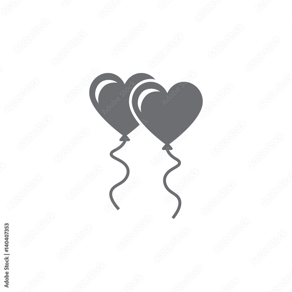 Heart balloons icon. Vector illustration