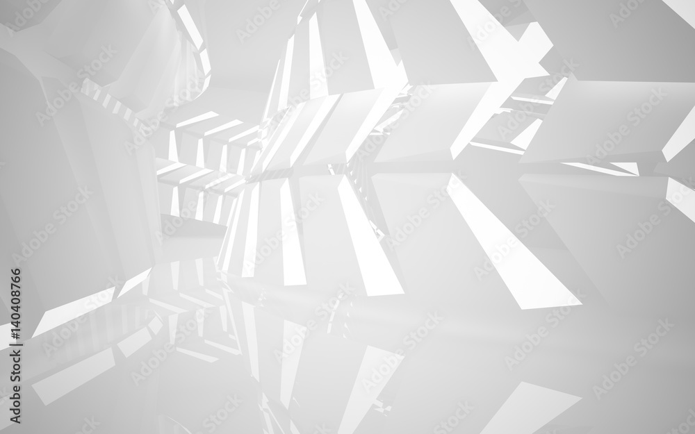 Abstract white interior of the future, with neon lighting. 3D illustration and rendering Abstract white interior of the future, with neon lighting. 3D illustration and rendering