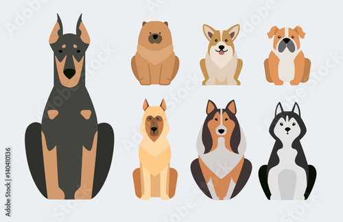 Funny cartoon dog character bread illustration in cartoon style happy puppy and isolated friendly mammal adorable mascot canine vector illustration.