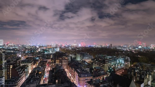 Night timelapse over Mayfair in London photo