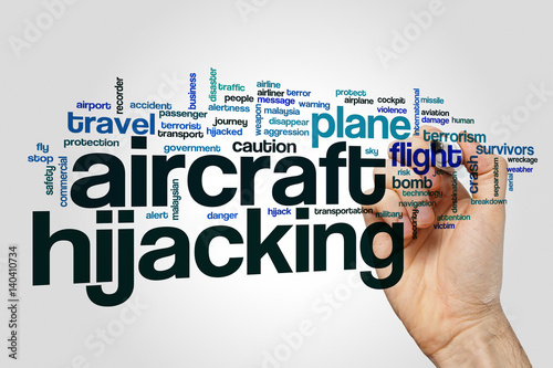 Aircraft hijacking word cloud concept