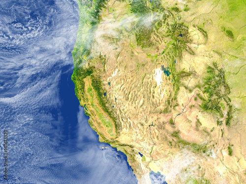 Принти на полотні West coast of USA on planet Earth