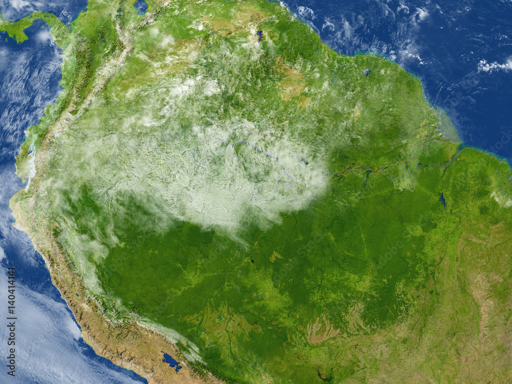 Amazon rainforest on planet Earth