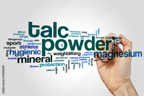 Talc powder word cloud