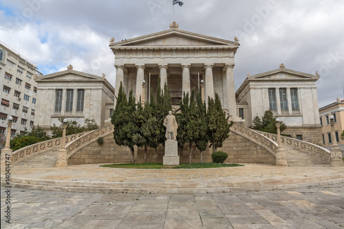 Panoramic view of National Library  of Athens  Attica  Greece