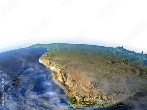 South Africa on Earth - visible ocean floor