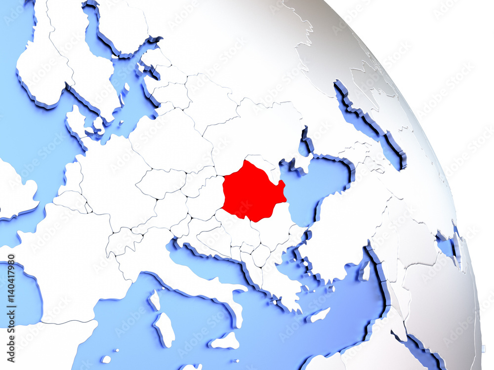 Fototapeta premium Romania on elegant globe