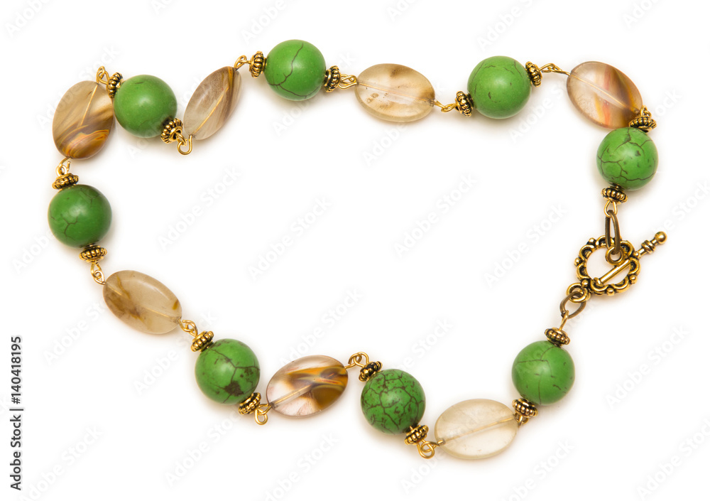 Nice elegant necklace isolated on white background Nice elegant necklace isolated on white background