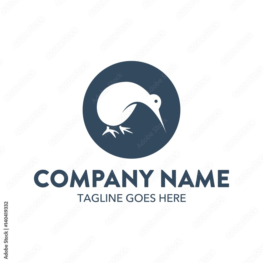 Obraz premium Kiwi Bird Unique Logo Template