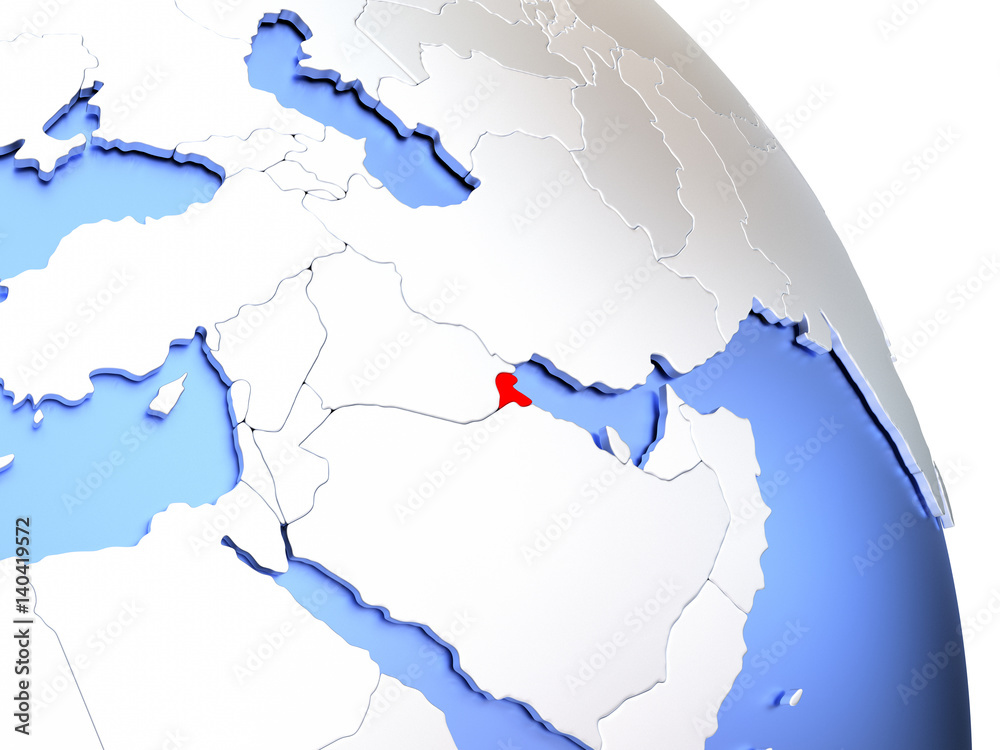 Obraz premium Kuwait on elegant globe