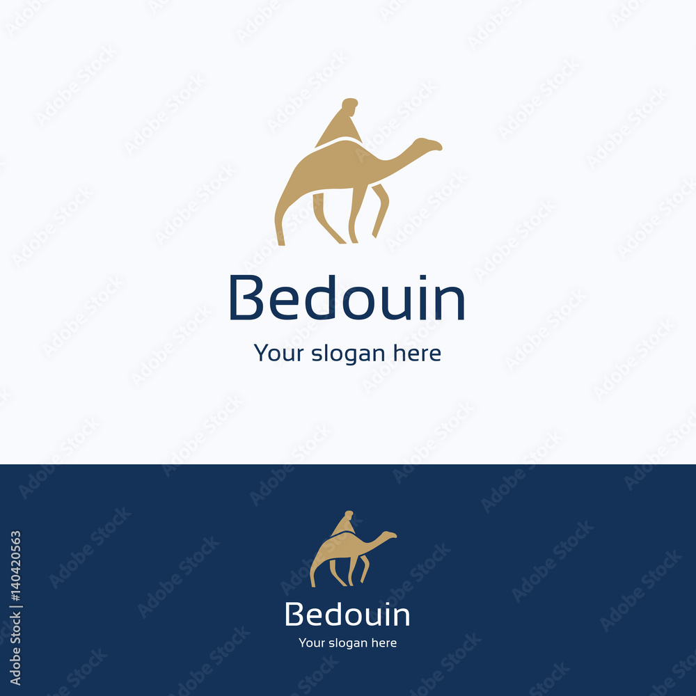 Naklejka premium Bedouin on camel logo