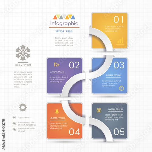 Infographics design template with icons, process diagram, vector eps10 illustration