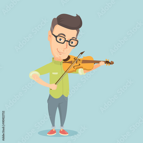 Man playing violin vector illustration.