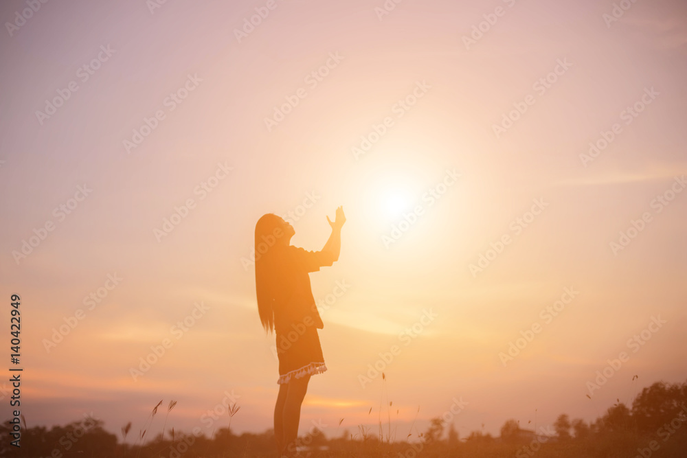 Woman hands sunsets Woman hands sunsets
