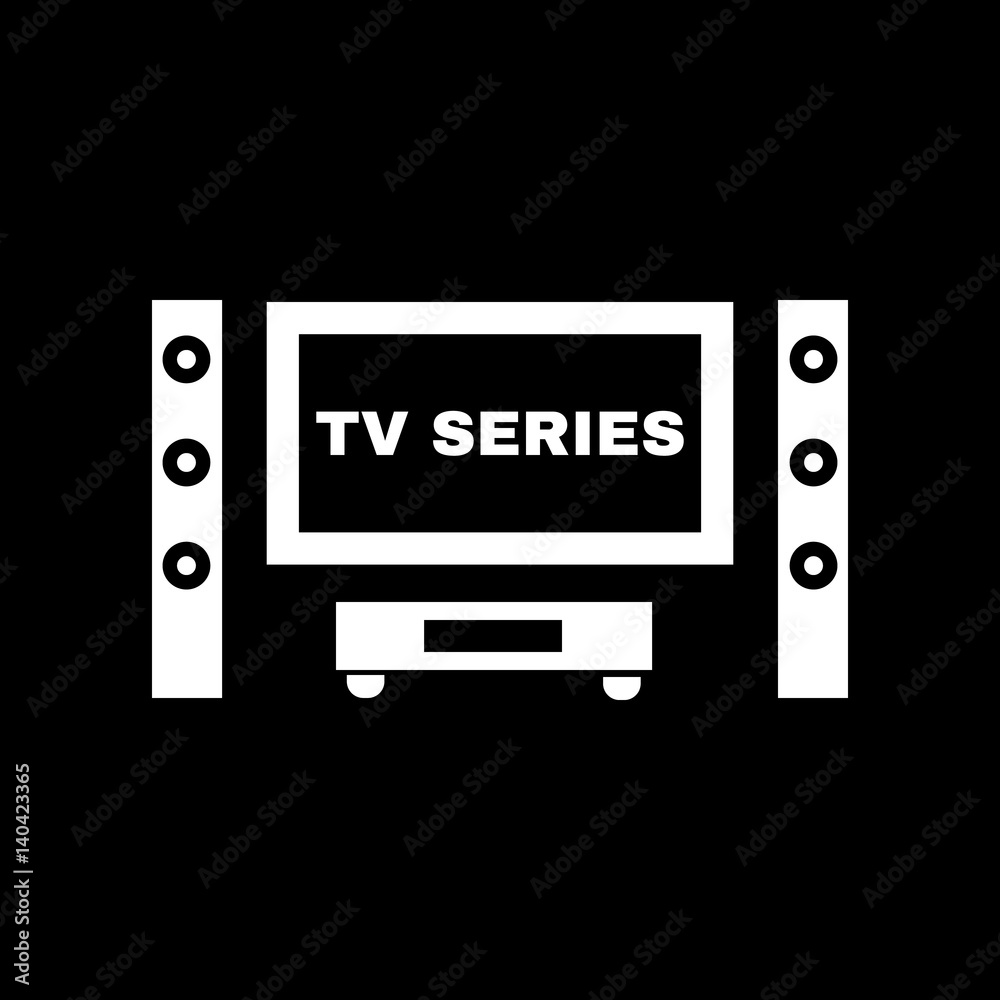TV series icon. TV and Home theater, cinema symbol. Flat design. Stock - Vector illustration TV series icon. TV and Home theater, cinema symbol. Flat design. Stock - Vector illustration