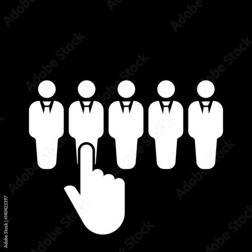 Recruitment icon. Staff selection symbol. Flat design. Stock - Vector illustration
