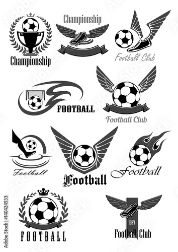 Football club vector icons for soccer championship