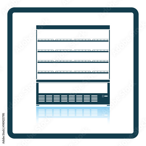 Supermarket refrigerator showcase icon