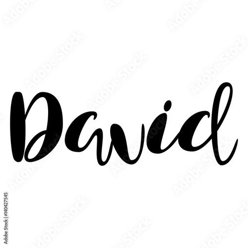 Male name - David. Lettering design. Handwritten typography. Vector