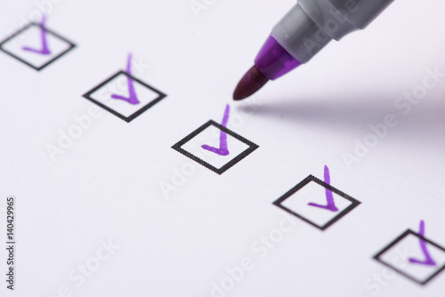 Checkbox with purple tick photo