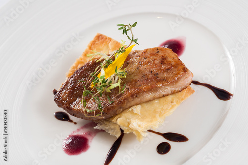 pan-fried goose liver with red wine apple