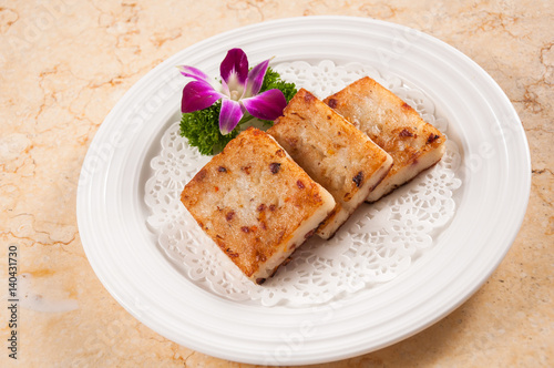 Steamed turnip cake photo
