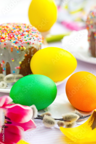 Easter cake and eggs