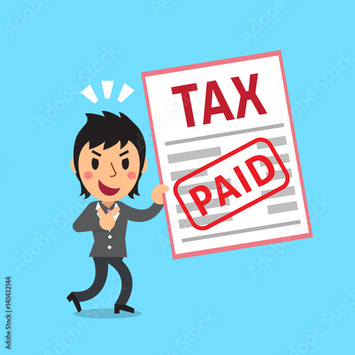 Cartoon a businesswoman paid tax