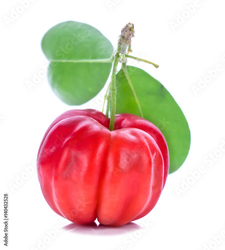 Barbados cherry, Ripe thai cherry on white background