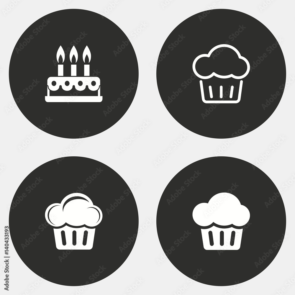 Cake icon set. Cake icon set.