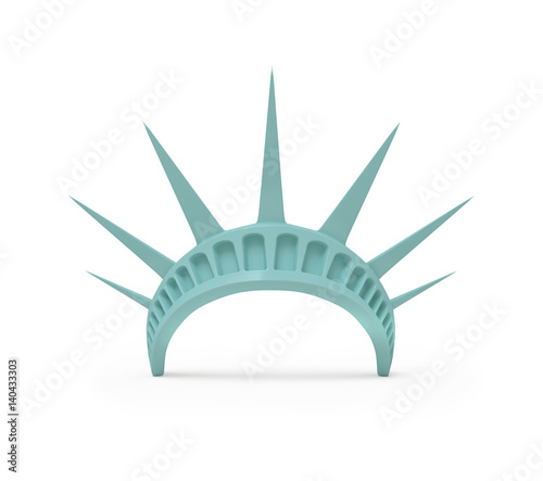 Photography Crown of the Statue of Liberty. 3d render on white background