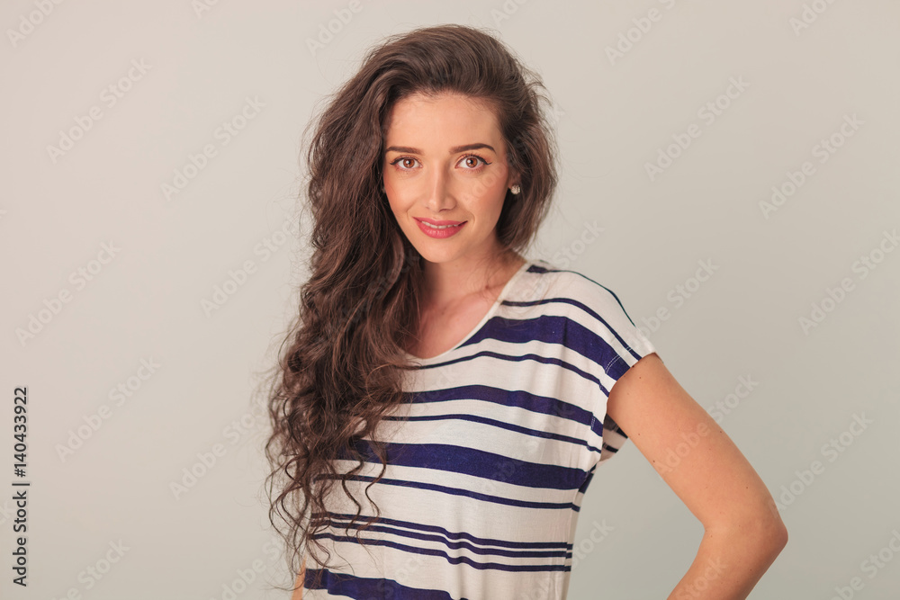 happy young casual woman posing happy young casual woman posing