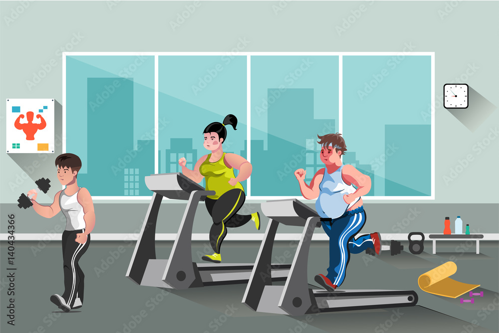 Φωτογραφία People go in for sports in the fitness club