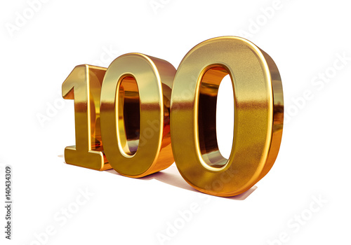 Gold 3d 100th Anniversary Sign