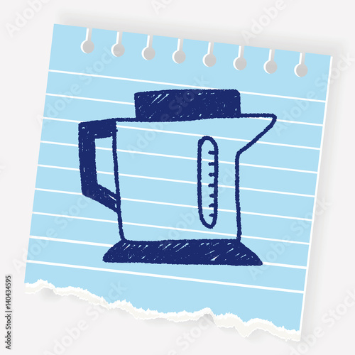 kitchenware hot water bottle doodle drawing