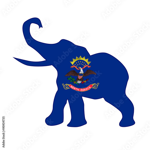 North Dakota Republican Elephant Flag