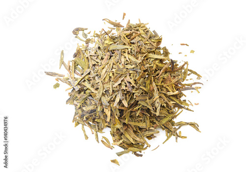 Pile of Longjing tea or Dragon Well tea