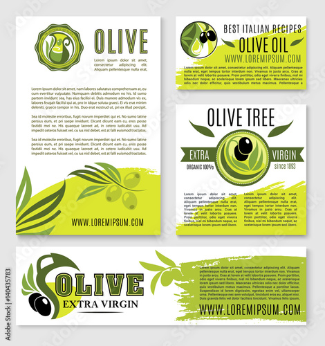 Olive oil vector product poster templates