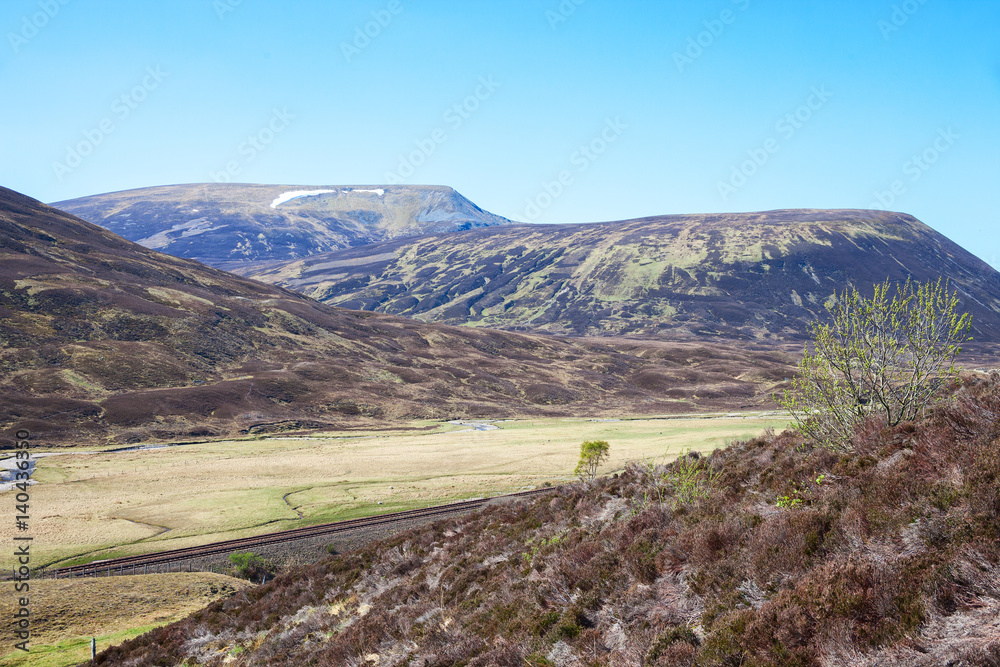 Scottish Highlands in spring (near Dalwhinnie),  UK.