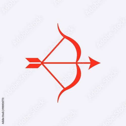 Archery Arrow Target Equipment Sport Icon Flat Vector Illustration
