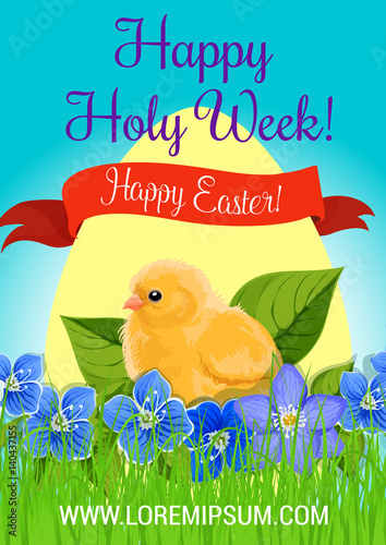 Happy Easter Holy Week paschal vector greeting