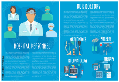 Medical doctors hospital personnel vector poster