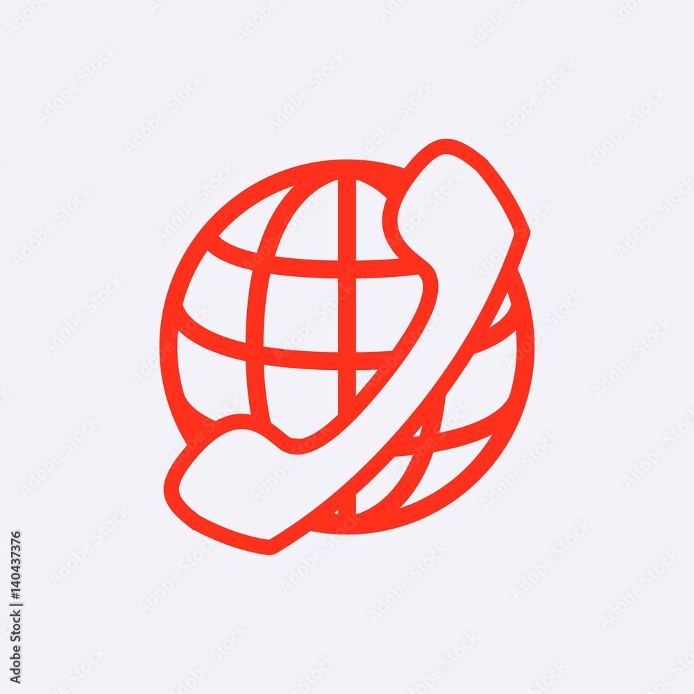 international call icon stock vector illustration flat design