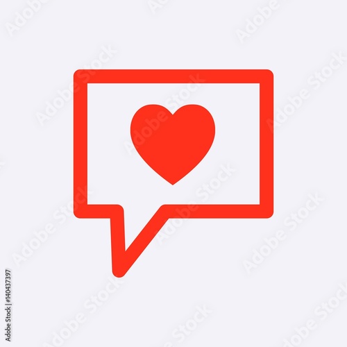 Speech Bubbles Icon. chat love pictogram stock vector illustration