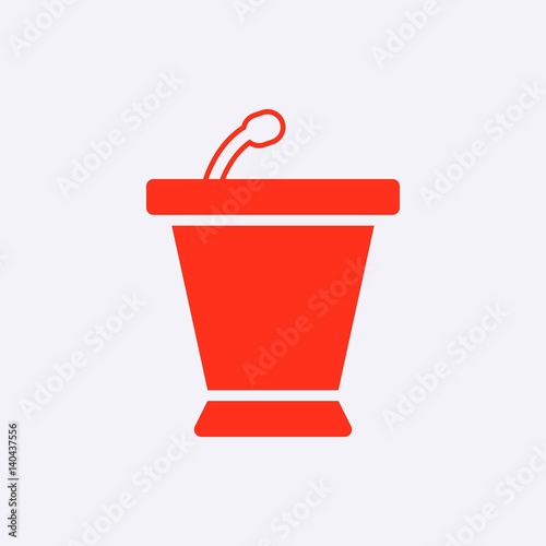 lectern with microphone icon stock vector illustration flat design