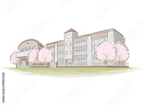 手書き風の学校のイラスト