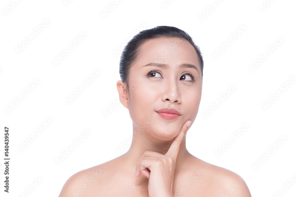 Portrait of beautiful young asian woman looking at camera. Natural beauty concept Portrait of beautiful young asian woman looking at camera. Natural beauty concept