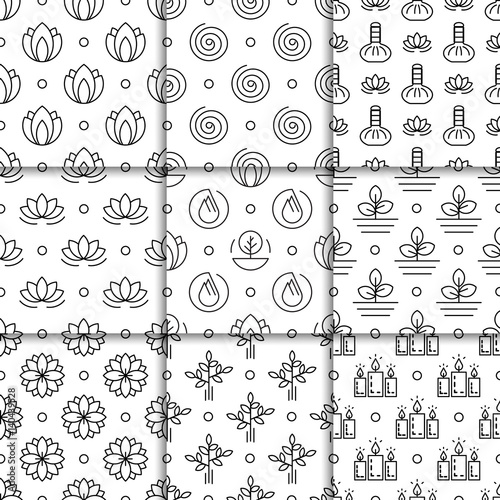 Set alternative medicine vector pattern with symbols of ayurvedic medicine and medicine herbs treatment. Patterns for packaging and wrapping paper products holistic, healthy lifestyle